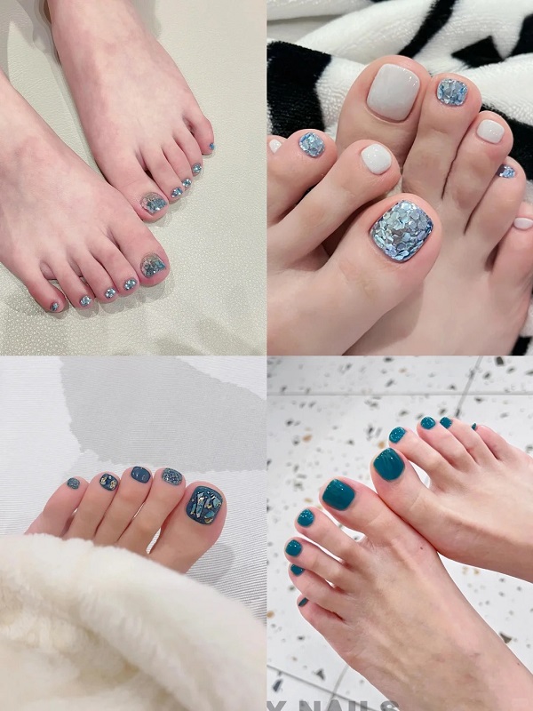 Mẫu nail chân cô dâu nhẹ nhàng và tinh tế