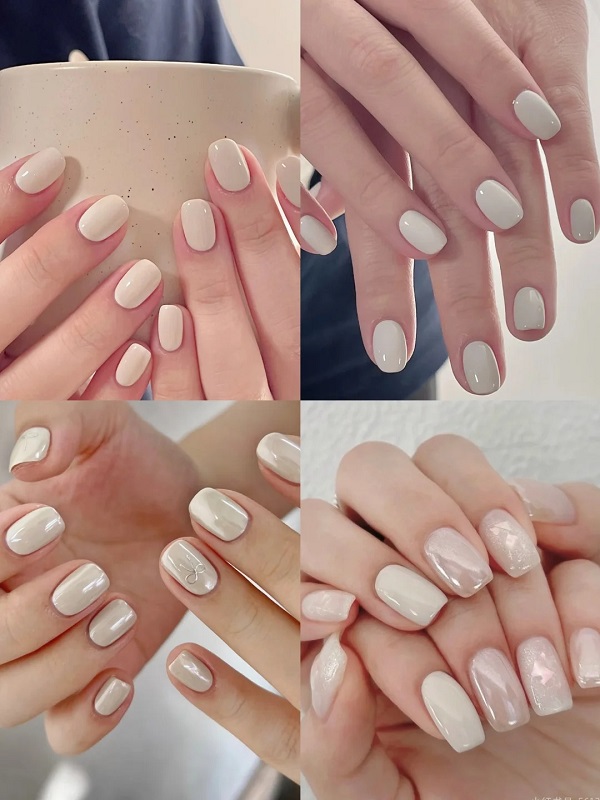 Mẫu nail cô dâu màu trắng đính đá cho phong cách tiểu thư