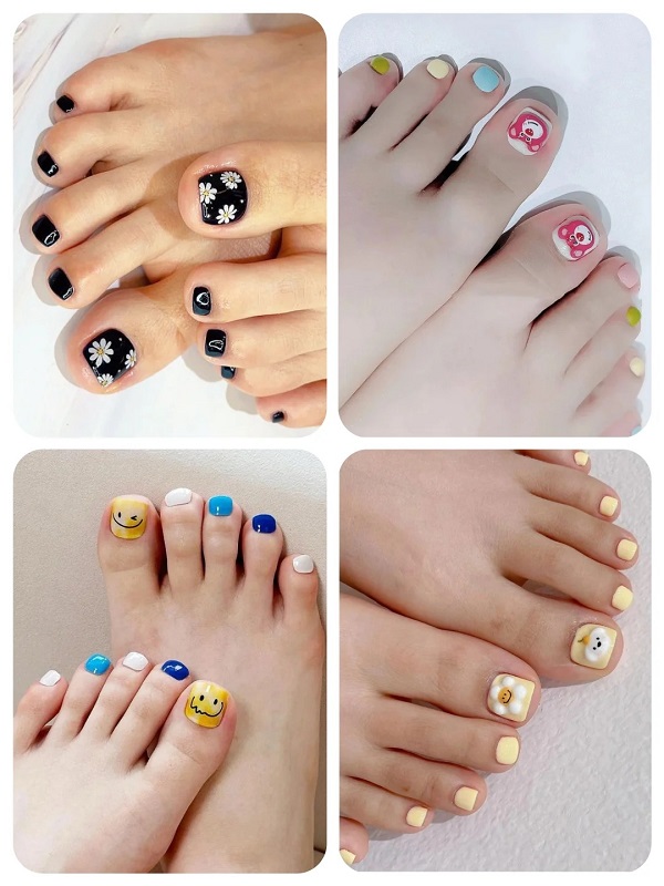 Nail chân đính charm dễ thương phong cách hoạt hình Nhật