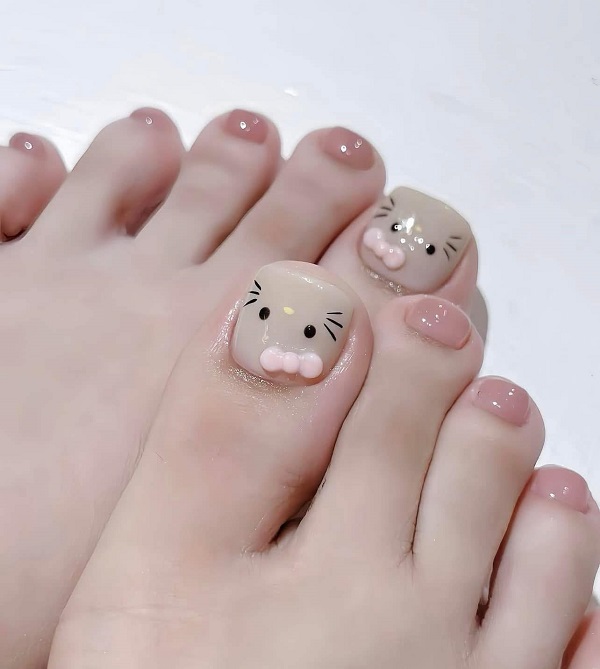 Nail chân đính charm hoạt hình dễ thương và sáng tạo