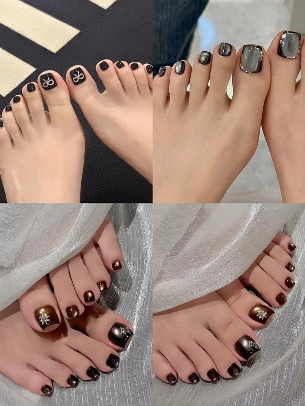 Nail chân màu trắng sang chảnh nhẹ nhàng, tinh tế