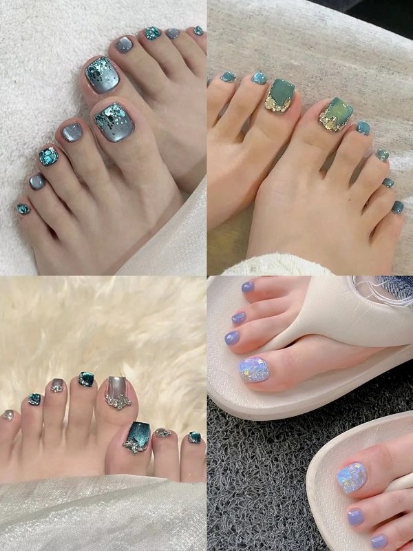 Nail móng chân sang chảnh phù hợp dự tiệc