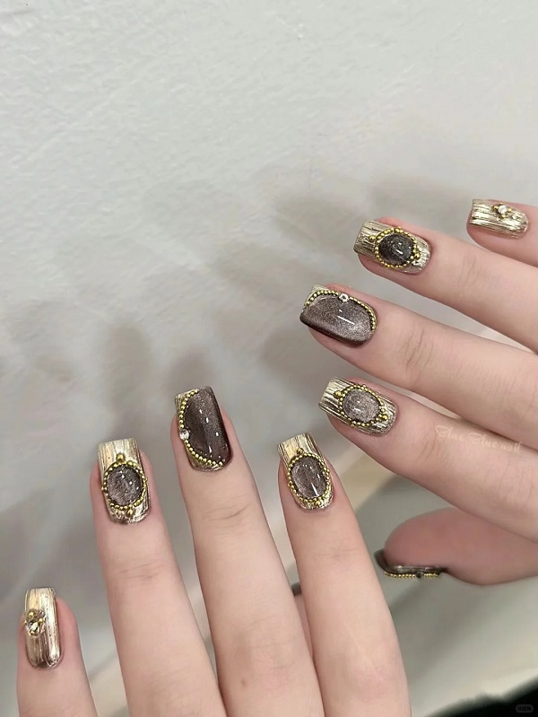 mẫu nail bling bling đơn giản