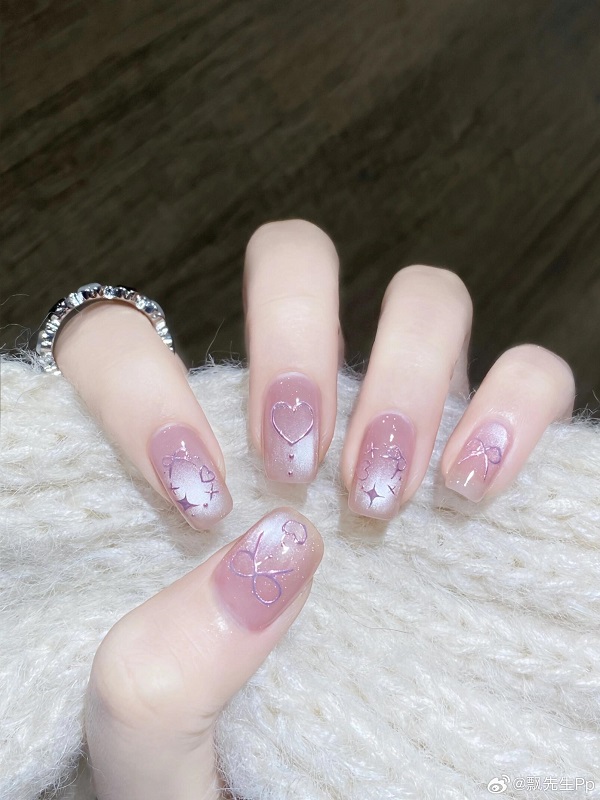 mẫu nail mắt mèo 16