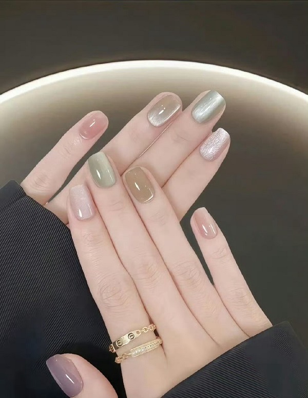 mẫu nail mắt mèo 9