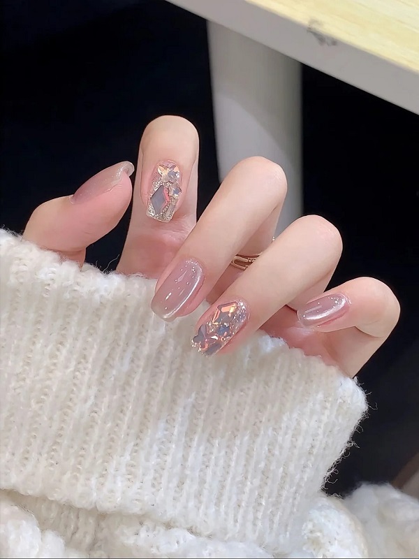mẫu nail mắt mèo hồng 15
