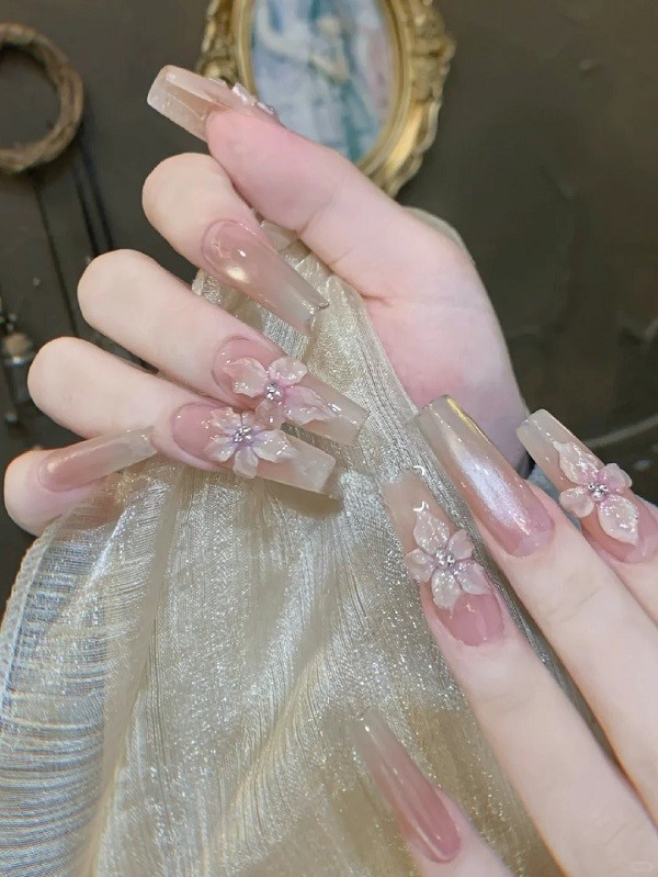 mẫu nail mắt mèo hồng 17