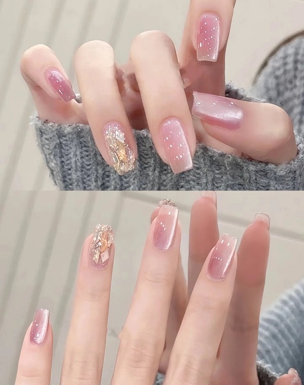 mẫu nail mắt mèo hồng 20