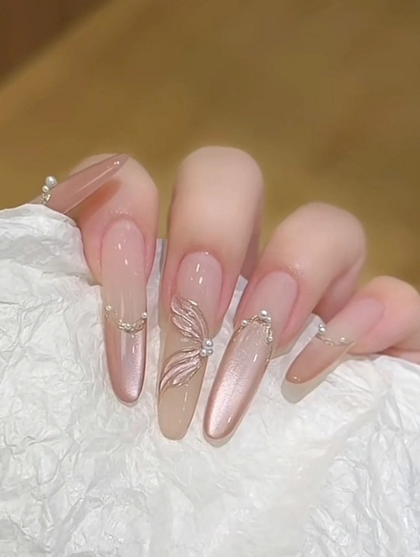 mẫu nail mắt mèo hồng 23