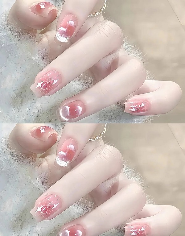 mẫu nail mắt mèo hồng 25
