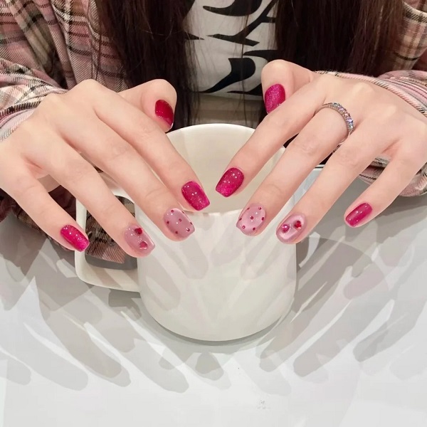 mẫu nail mắt mèo hồng 27