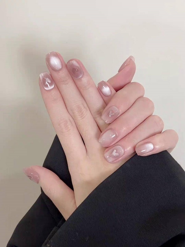 mẫu nail mắt mèo hồng 28
