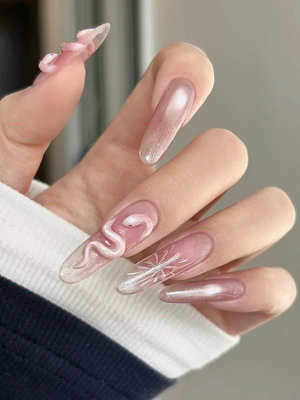 mẫu nail mắt mèo hồng 30