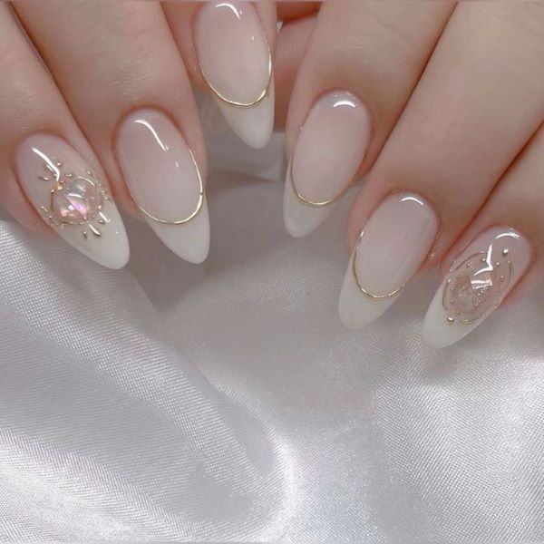 mẫu nail ombre trắng 25