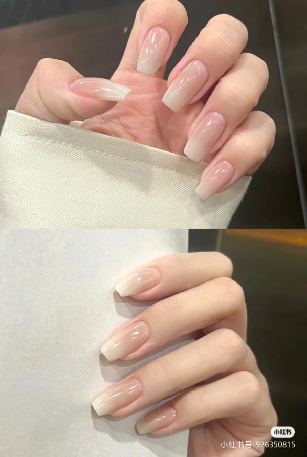 mẫu nail ombre trắng 9