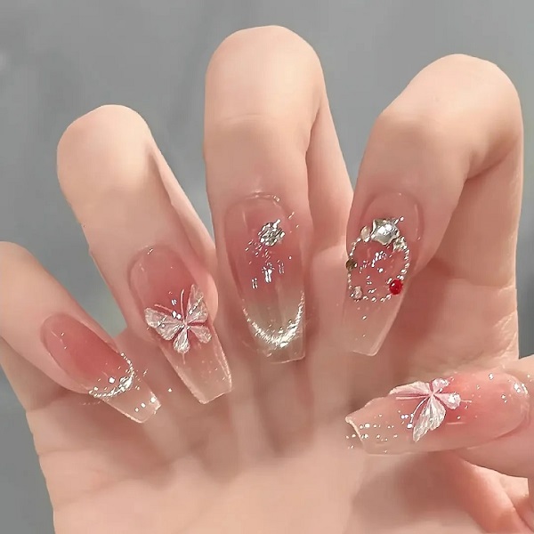 mẫu nail sơn thạch đính đá 14