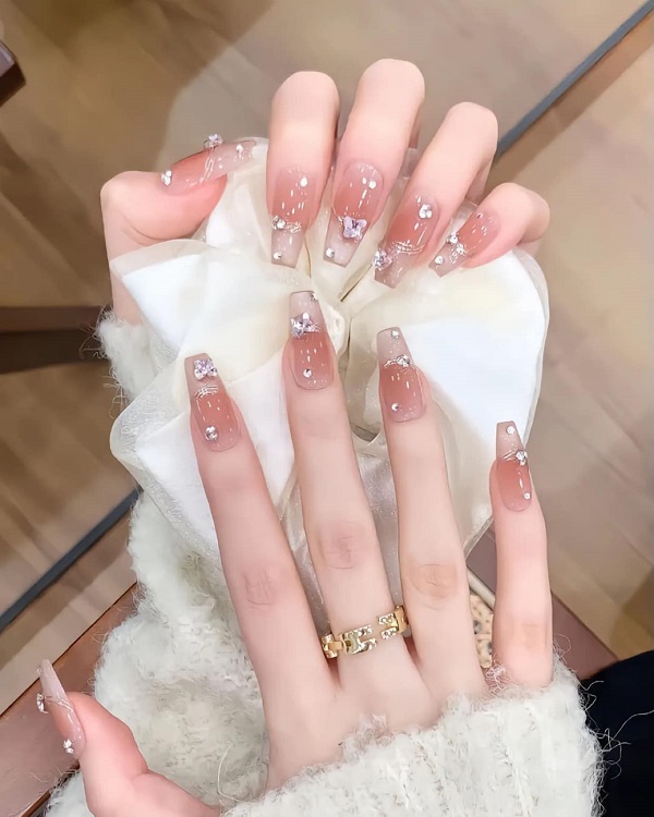 mẫu nail sơn thạch đính đá 22