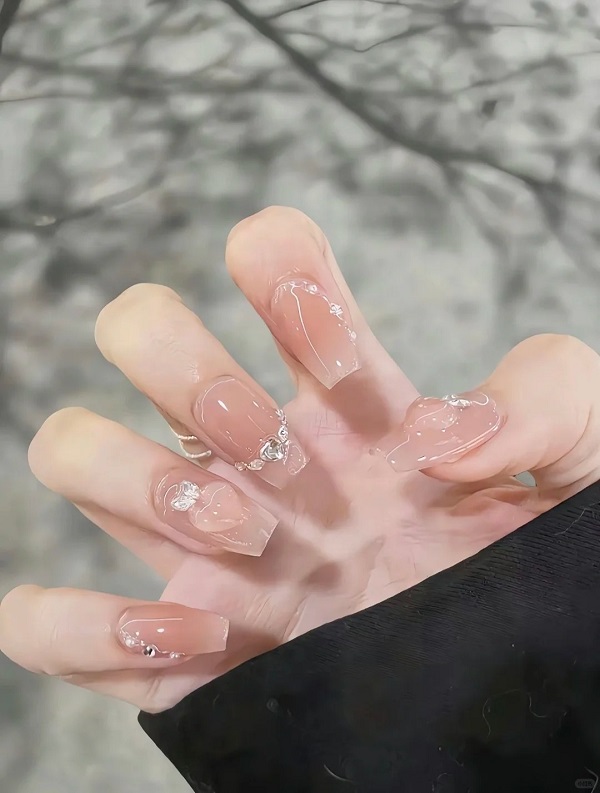 mẫu nail sơn thạch đính đá 26