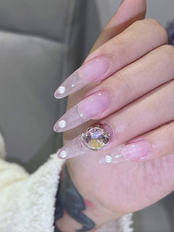 mẫu nail sơn thạch đính đá 29