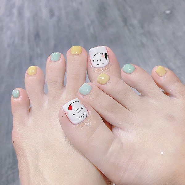 nail chân cute 1