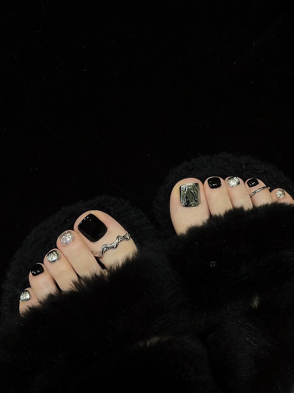 nail chân màu đen 20