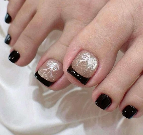 nail chân màu đen 8