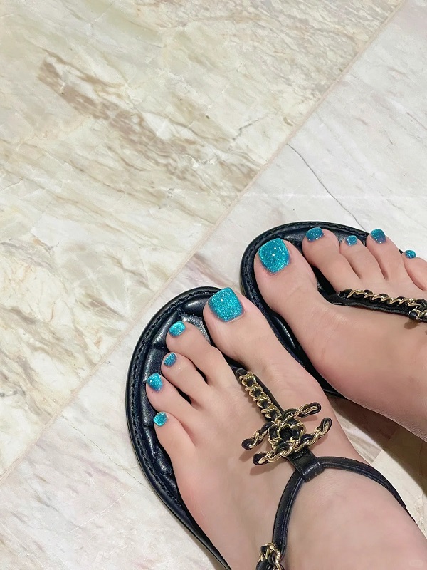 nail chân xanh dương 4