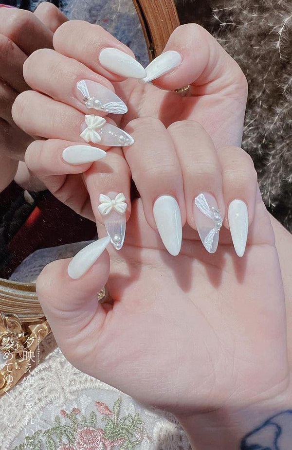 nail cô dâu đẹp đơn giản