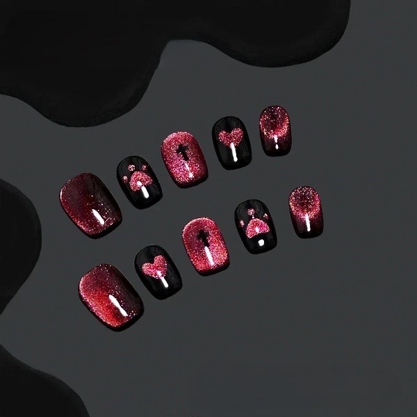 nail mắt mèo đỏ 17