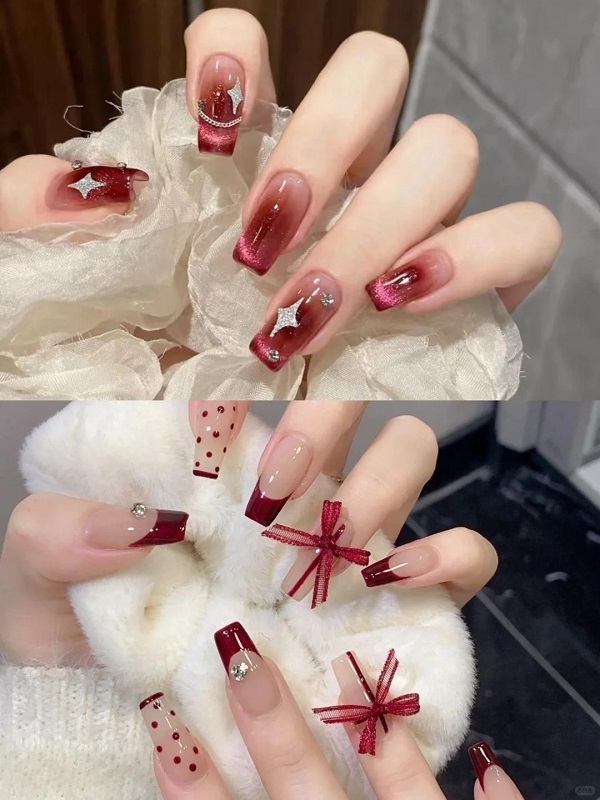 nail mắt mèo đỏ 19