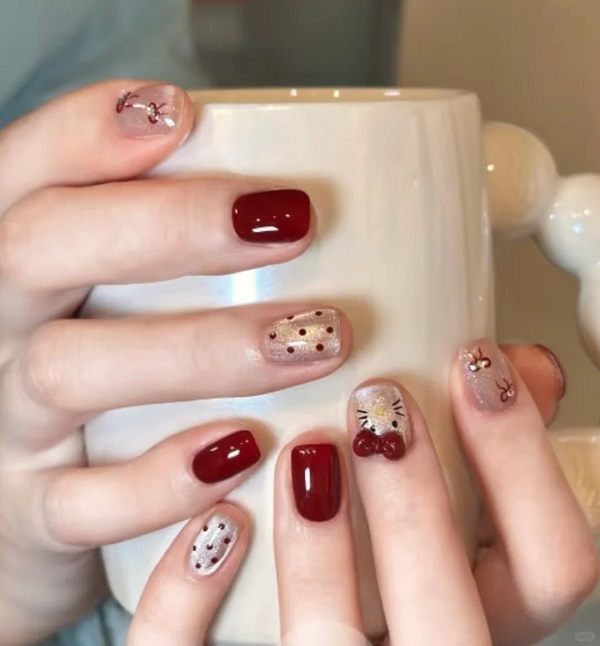 nail mắt mèo đỏ 21