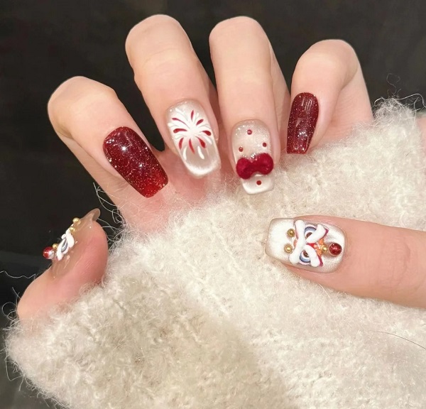nail mắt mèo đỏ 24