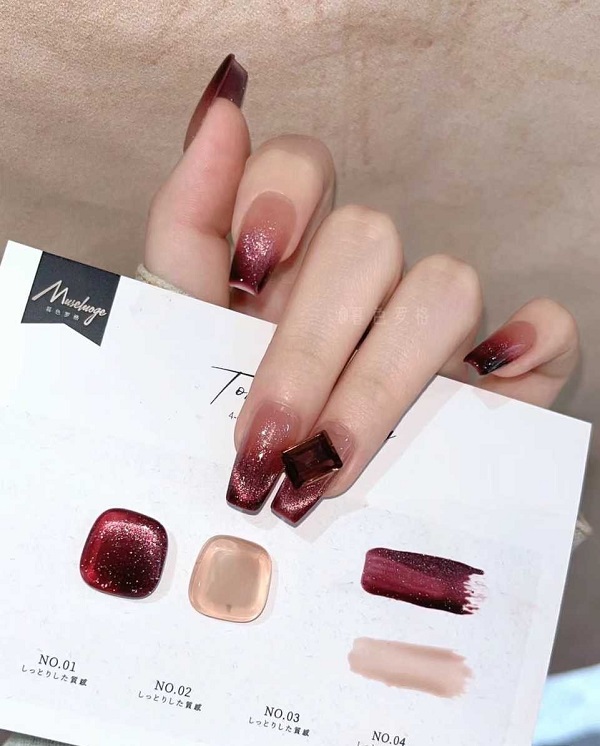 nail mắt mèo đỏ 6