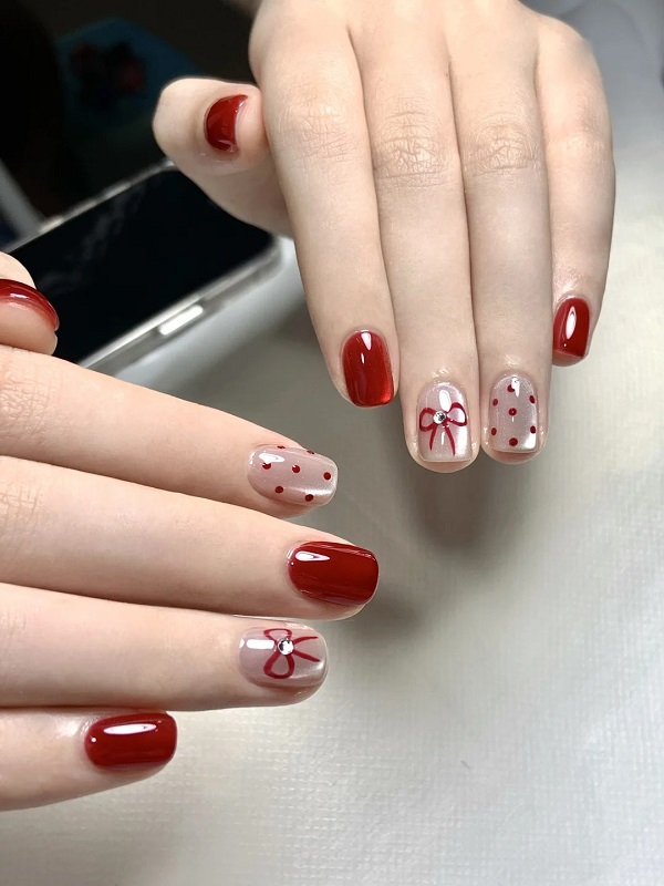 nail mắt mèo đỏ 7