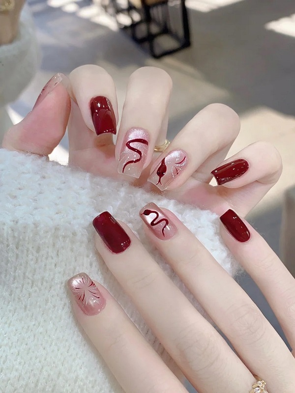 nail mắt mèo đỏ 9