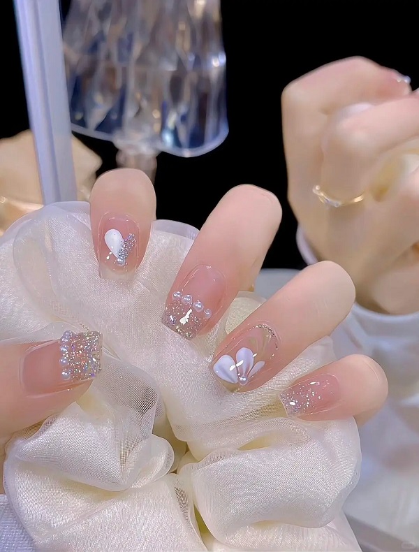 nail màu hồng thạch 13