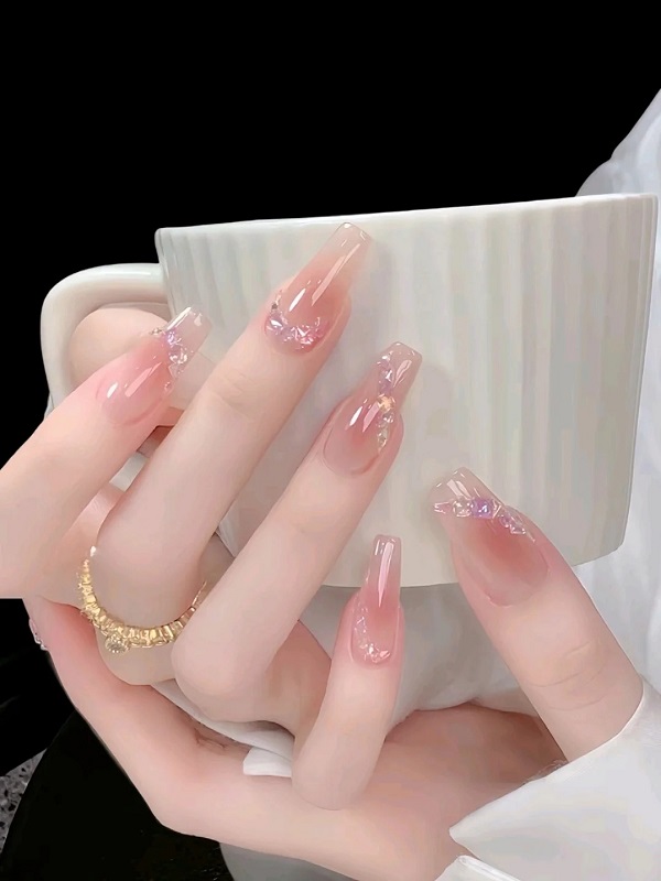 nail màu hồng thạch 16