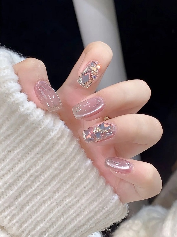 nail màu hồng thạch 21