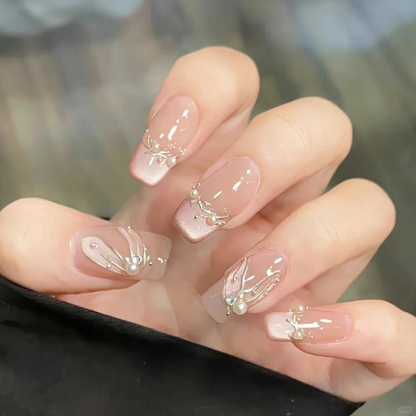 nail màu hồng thạch 22