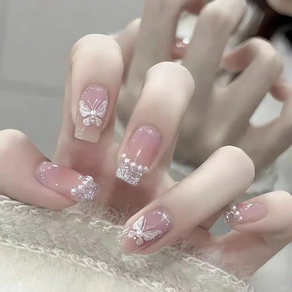 nail màu hồng thạch 24