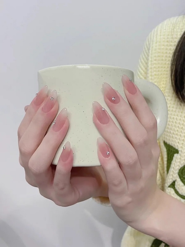 nail màu hồng thạch 5
