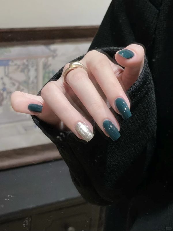 nail màu xanh ngọc 10