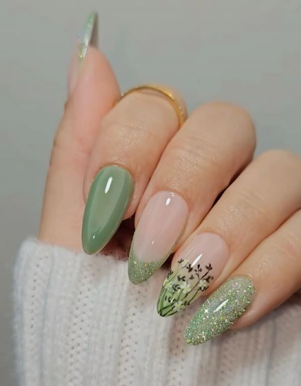 nail màu xanh ngọc 13