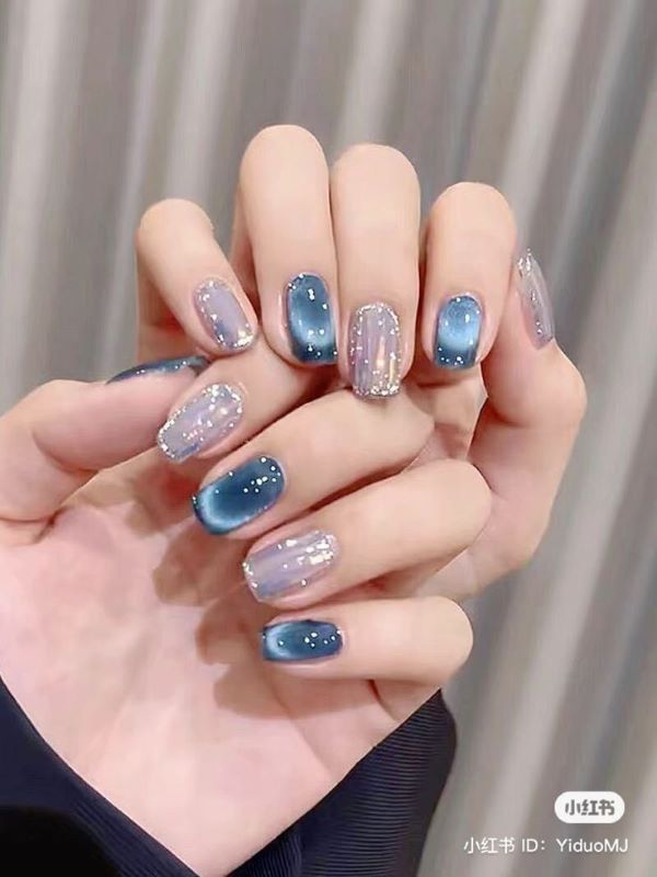 nail màu xanh ngọc 15