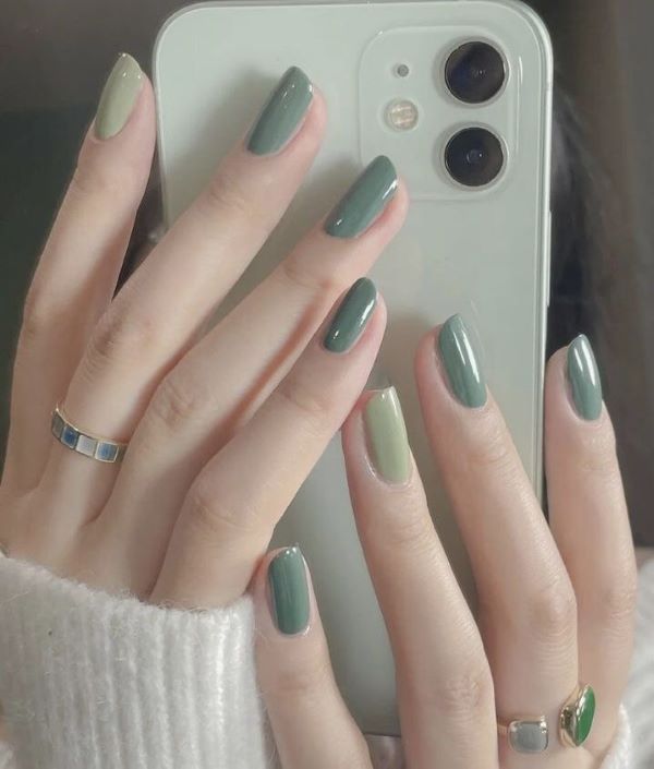 nail màu xanh ngọc 17