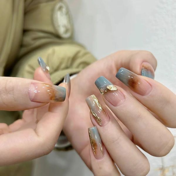 nail màu xanh ngọc 2