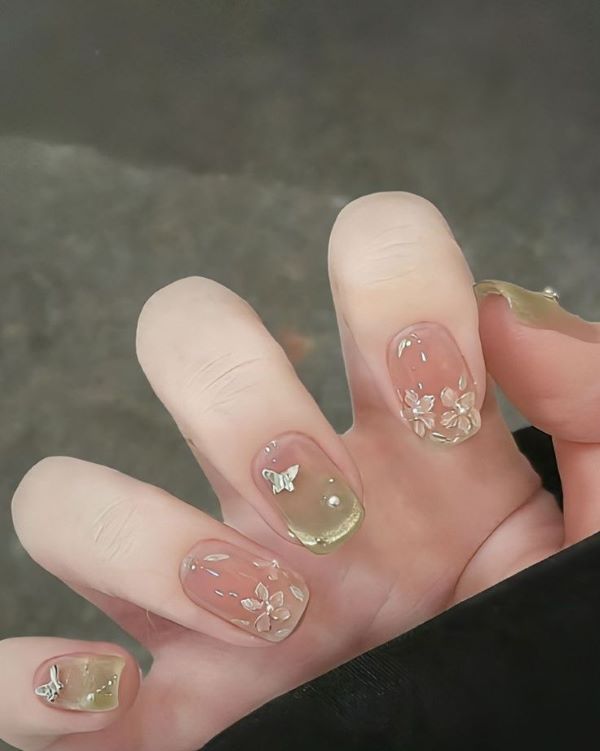 nail màu xanh ngọc 23