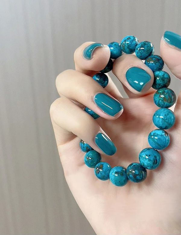 nail màu xanh ngọc 5
