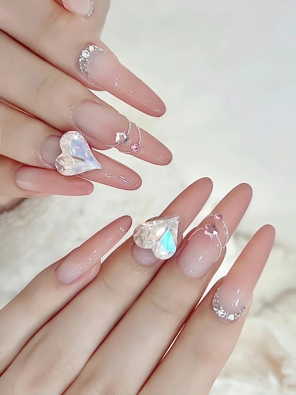 nail ombre hồng 7