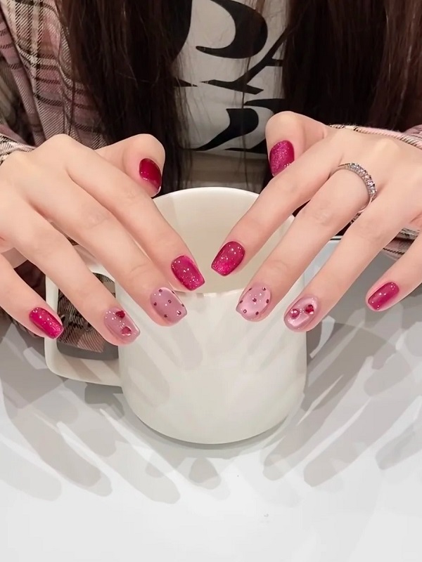 nail vuông ngắn cute